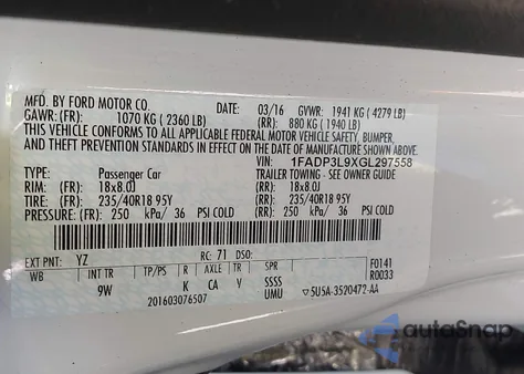 2016 Ford Focus St z USA, uszkodzony, nr VIN 1FADP3L9XGL297558